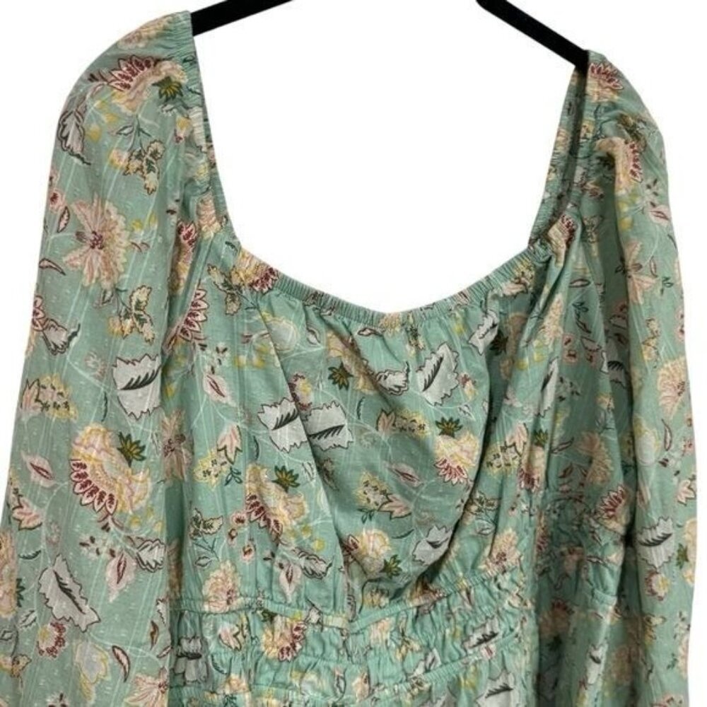 NEW Torrid Cotton Dot Blouson Sleeve Smocked Top Milk Maid Cottagecore Dainty 2X - Picture 4 of 9